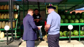 Нелегальную точку торговли арбузами обнаружили в городе