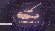 Танк Т34 из 7000 свечей выложили в мкр-не Климовск Подольска